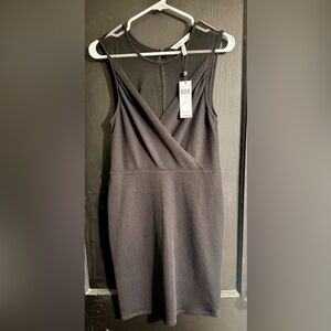 BCBGeneration Black Sleeveless Wrap-Front Mini Dress